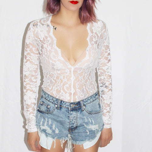 Low Cut Lace Bodysuit